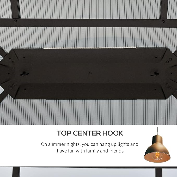 Outsunny 10' x 10' Hardtop Gazebo Canopy - Image 5