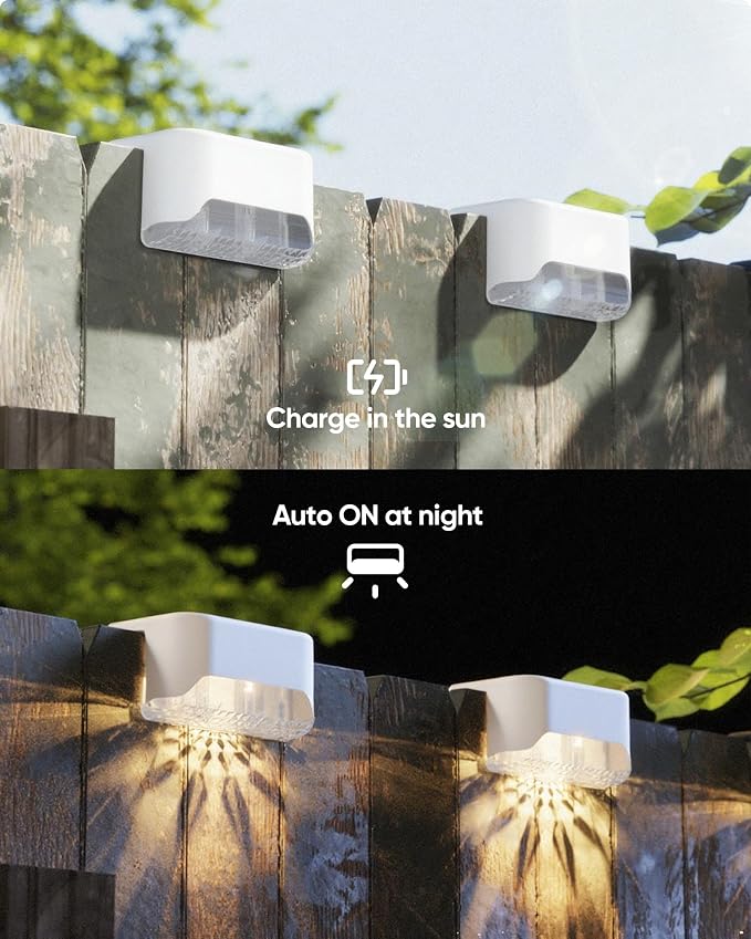 JACKYLED Solar Deck Lights 16 Pack Solar Fence Light Solar Powered Outdoor Step - Image 6