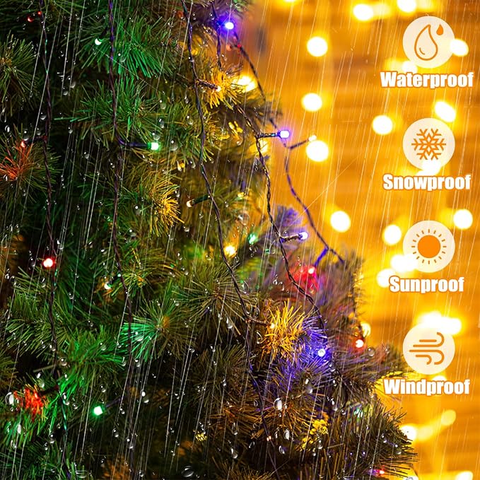 LitHome 100 LED Solar Christmas String Lights Outdoor, 33FT 34Colors Changing - Image 6