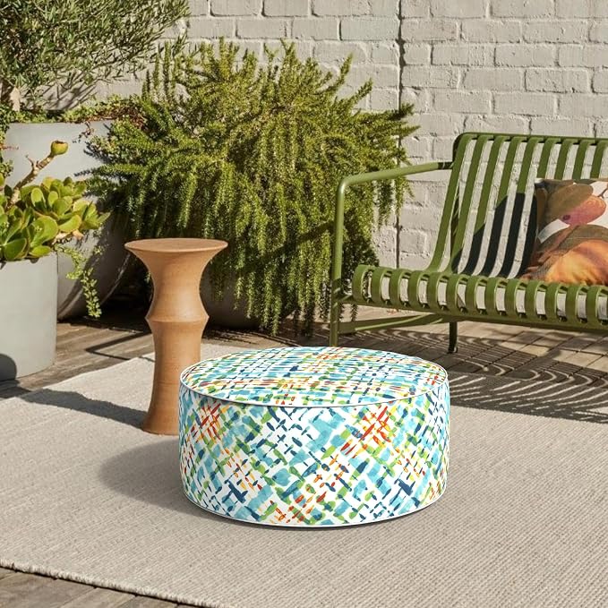 Patio Inflatable Ottoman, 21x9 Inch Portable Stool Ottoman - Image 4