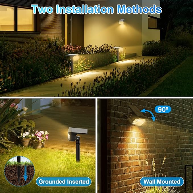 Solar Spot Lights Outdoor, Solar Lights Outdoor IP65 Waterproof, 3 Modes Solar - Image 4