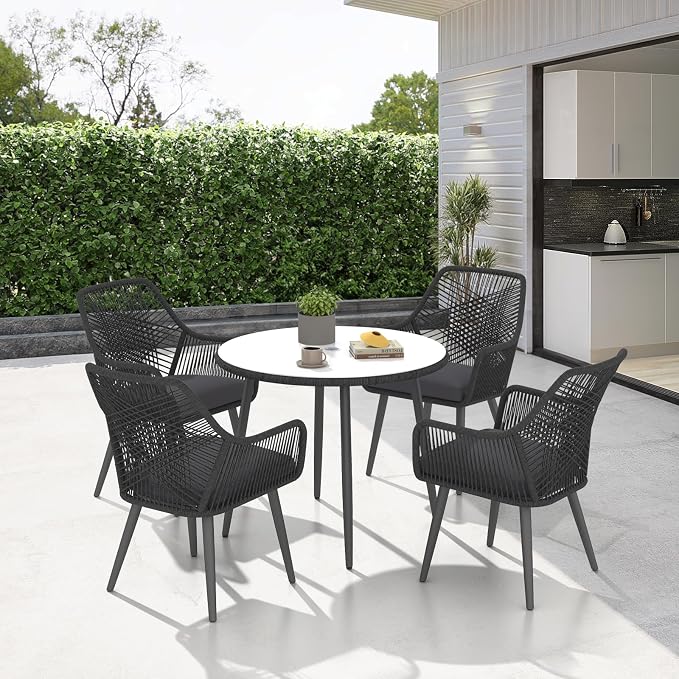 Patiorama 5-PC Patio Dining Set, Outdoor Dining Table Chair Set, All-Weather - Image 9