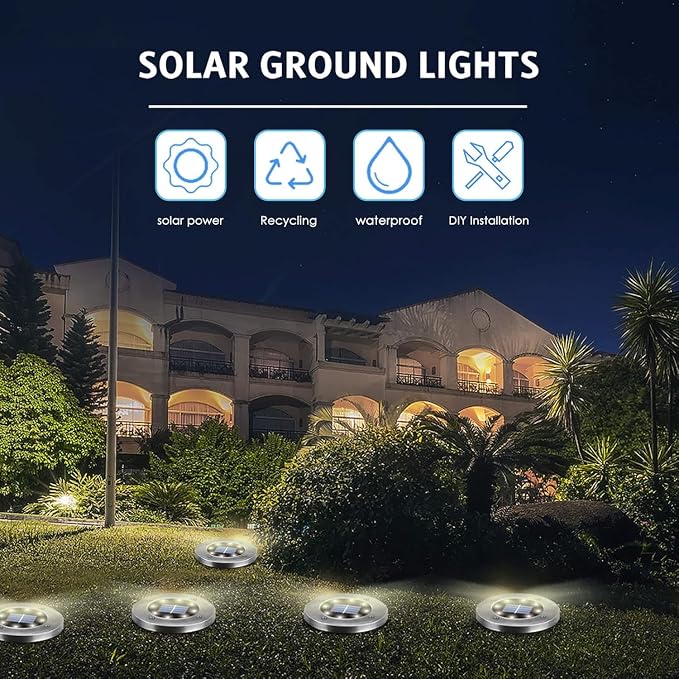 Solar Lights Outdoor Waterproof, 12 Pack Solar Ground Lights - Image 5