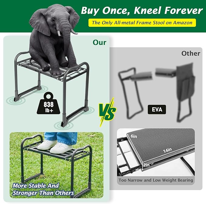 ikkle 838LB+ Capacity Garden Kneeler and Seat - Image 4