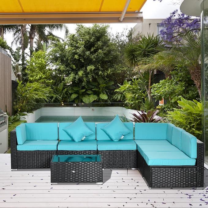 Outsunny 7-Piece Patio Furniture Sets Outdoor Wicker Conversation Sets All - Image 2