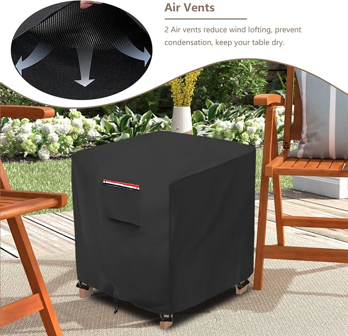 okcool Patio Wicker Side Table Cover, Waterproof Square Patio Small Side Table - Image 3