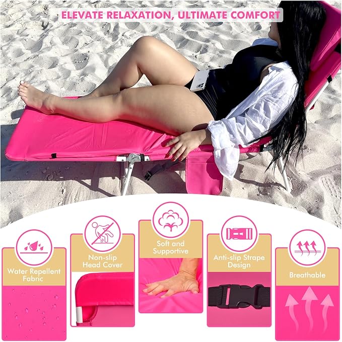 3 in 1 Women Comfort Backpack Beach Tanning Lounge Chair - Image 5