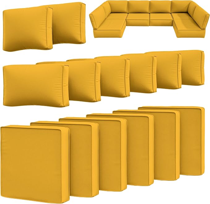 14 Pcs Outdoor Cushion Slipcovers Outdoor Patio Cushion Covers Replacement by Snubbull