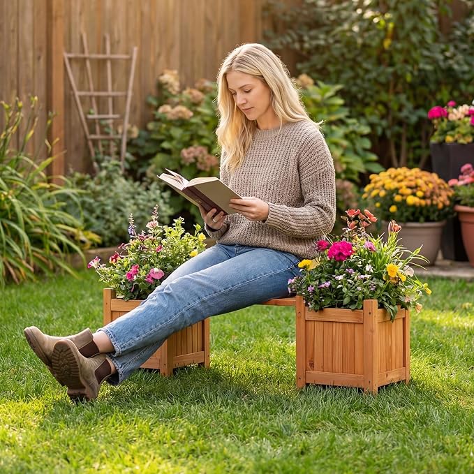 Giantex 2-in-1 Outdoor Bench - Image 7