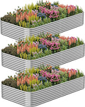 3 Pack 6x3FT Corrugated Galvanized Steel Raised Garden Bed Outdoor, Metal Above by CATMANOR