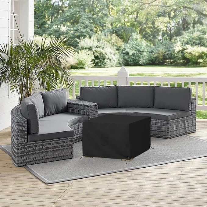 Covers & All Outdoor Ottoman Cover, 12 Oz PVC Polyester, Waterproof Ottoman - Image 5