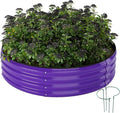 Galvanized Metal Planter Round Raised Garden Bed Kit by ZFHgarden