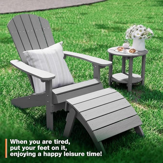 YEFU Adirondack Ottoman, Patio Foot Rest, Adirondack Foot Rest, Folding - Image 2