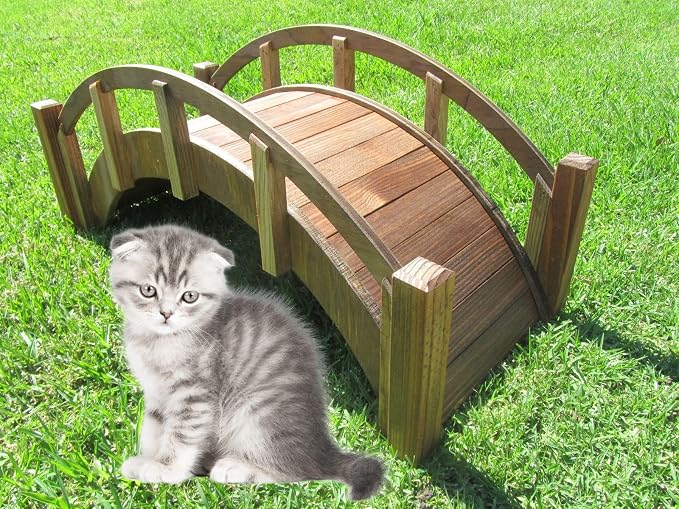 SamsGazebos Miniature Japanese Wood Garden Bridge, Made in USA - Image 2