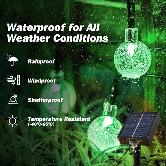 Solar Lights Outdoor Waterproof, 2 Pack Total 120LED 72FT Solar String Lights - Image 4