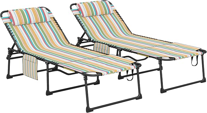 Outsunny 2 Piece Folding Chaise Lounge by Outsunny