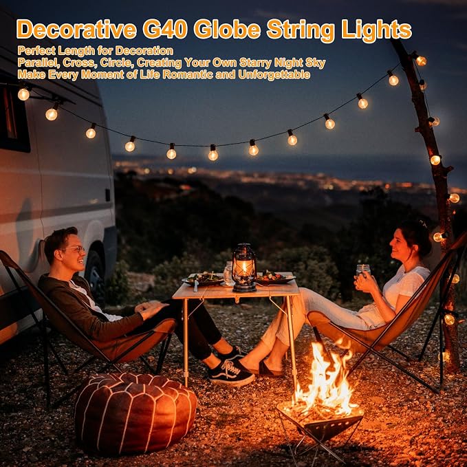 Outdoor G40 LED Globe String Lights 30Feet Dimmable Waterproof Shatterproof - Image 4