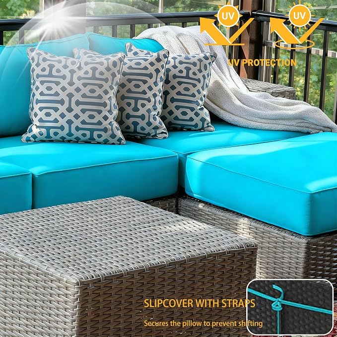 Outdoor Cushions Covers for Patio Furniture, Patio Cushion Covers Replacement - Image 4