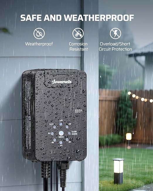 DEWENWILS 60W Low Voltage Landscape Transformer, 120V AC to 12V AC Outdoor - Image 8