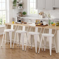 ALISH 26 Inch Bar Stools Set of 4, Industrial Metal Barstools Farmhouse Bar by ALISH