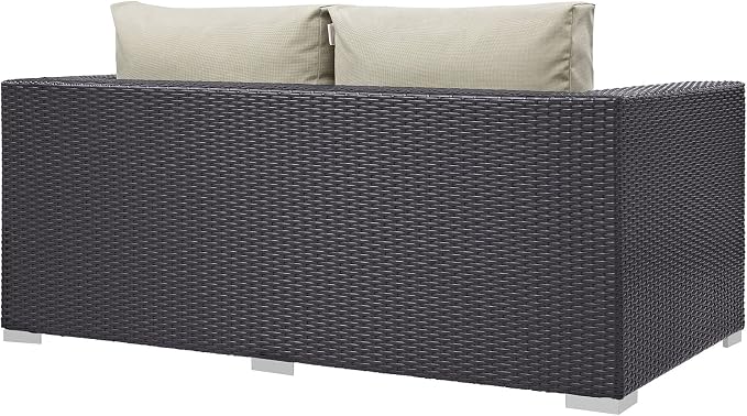 Modway Convene Wicker Rattan Outdoor Patio Loveseat - Image 6