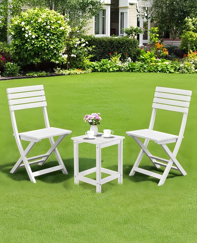 Outvita Adirondack Side Table, 14 Inch Square Outdoor End Table, HDPE Weather - Image 9