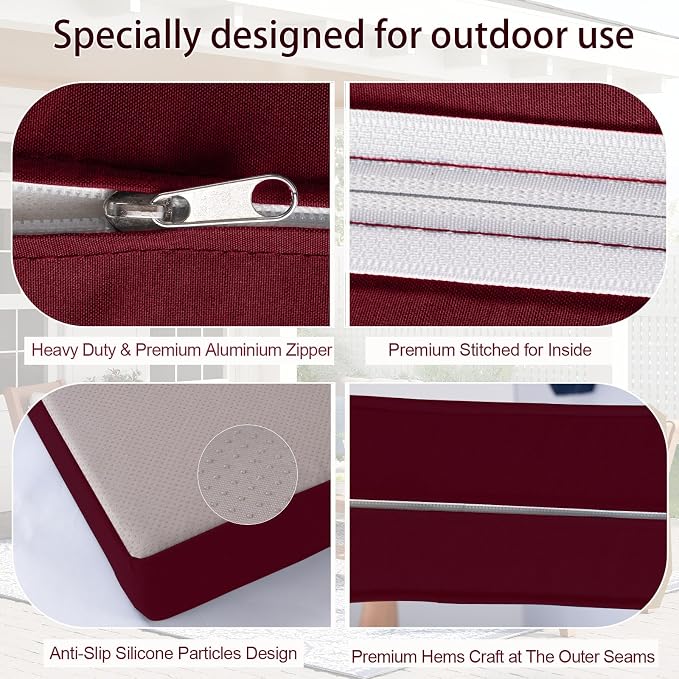 Outdoor Cushion Covers for Patio Furniture, Patio Cushion Covers Replacement - Image 4