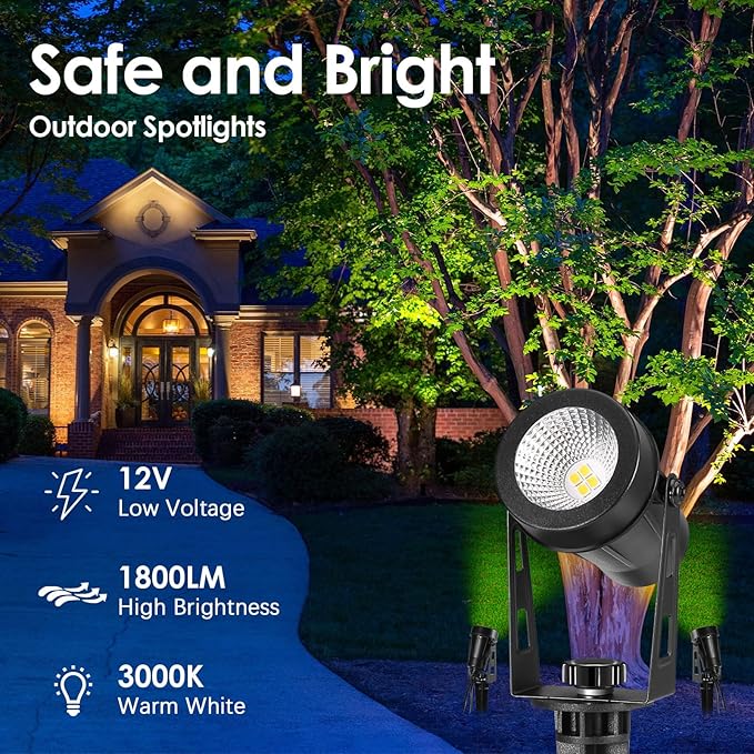 ALOVECO Low Voltage Landscape Lights, 6 Pack LED Spot Lights Outdoor - Image 5