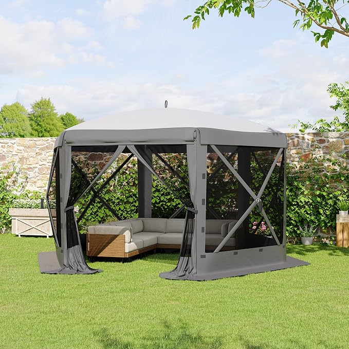 11.5x11.5FT 6-Sided Pop Up Gazebo Tent，One-Push Setup Canopy Tent - Image 7