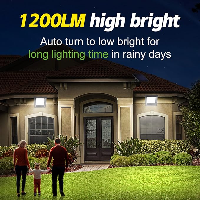 Solar Lights Outdoor Bright Solar Flood Lights 4400mAh 5500K Dusk to Dawn Led - Image 2