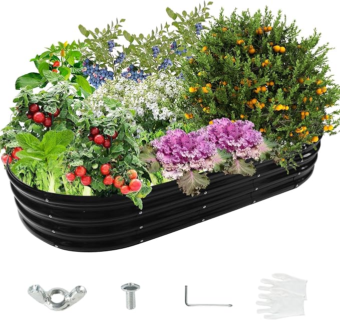 6X3X1 FT Oval Galvanized Metal Garden Raised Bed/Plant Box - Image 9