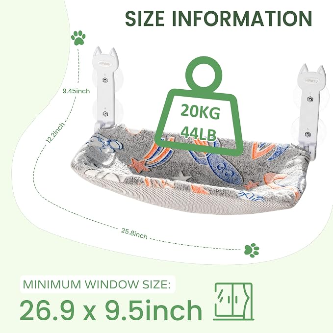 2 Pack Cat Window Perch, Glow in The Dark Foldable Cat Hammock - Image 6