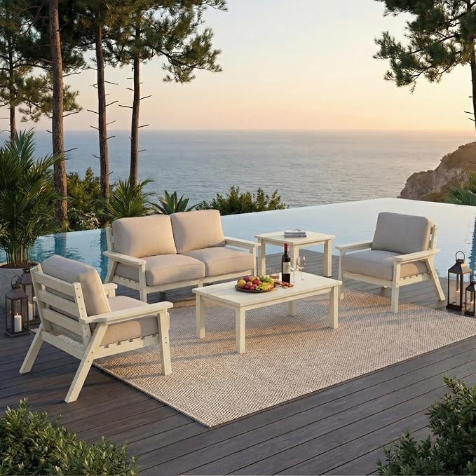 HDPE Patio Furniture Set 4 Seats, Outdoor Couch by YourPerfectOutdoorEscape