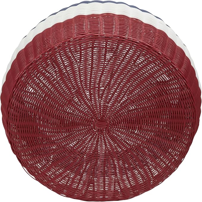 Household Essentials Handwoven Resin Ottoman Table - Image 4