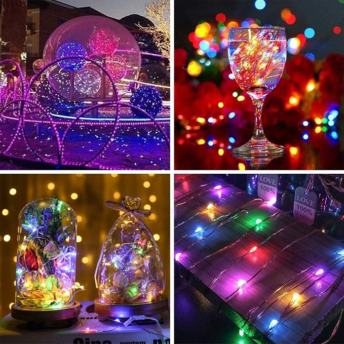 2 Pack 100 LED Solar Powered String Lights, Outdoor Waterproof Copper Wire 8 - Image 4