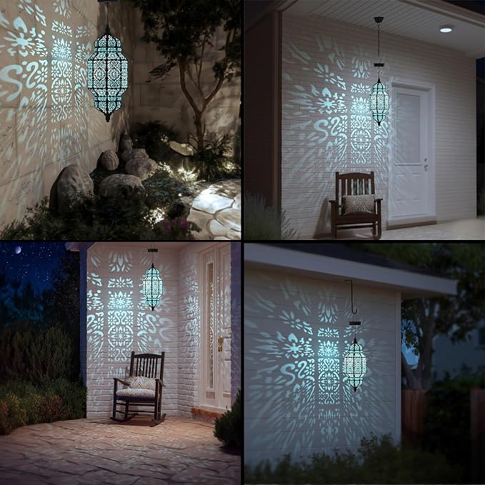 18 Inch High Large Hanging Solar Lights Outdoor Garden Decor, Decorative - Image 5