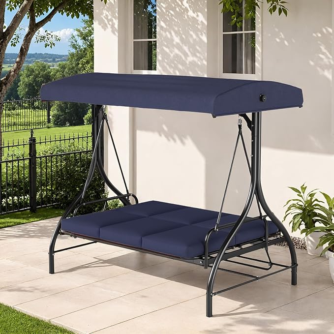 TLSUNNY 3-Seat Outdoor Patio Porch Swing - Image 3