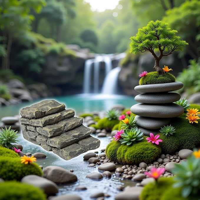 1Pc Gray Outdoor Miniature Resin Bridge Stair Stone Straight Bridge Stairs - Image 2