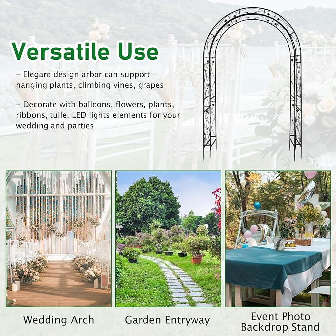 VINGLI Garden Arbor, Arch for Wedding Ceremony Party, Christmas Garden Decor - Image 6