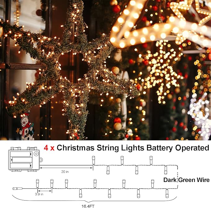4 Pack- Battery Operated Outdoor Tree String Lights - Image 7