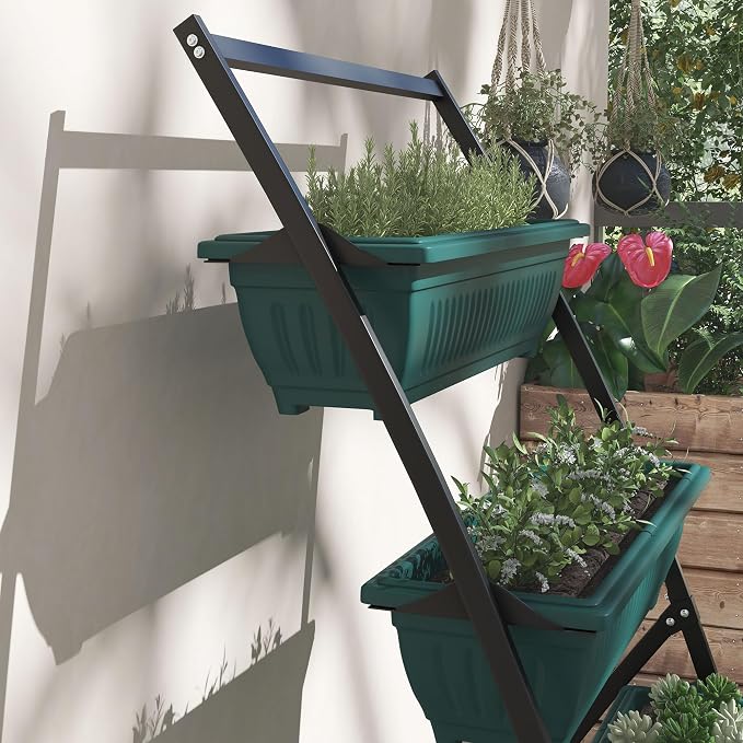 Outsunny Raised Garden Bed, 4 Tier Vertical Garden Planter Set, 4 Outdoor - Image 8