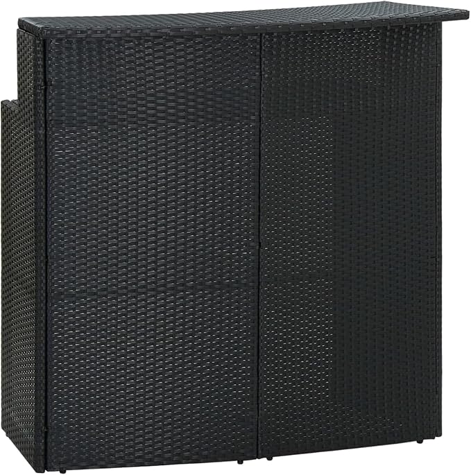 Bar Table for Outdoors Black 120 x 55 x 110 cm Polyrattan, Bar Table, Square by Unknown