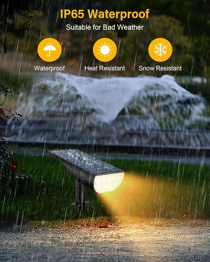 BAXIA TECHNOLOGY Solar Spotlights Outdoor Waterproof, 3 Lighting Modes Spot - Image 4