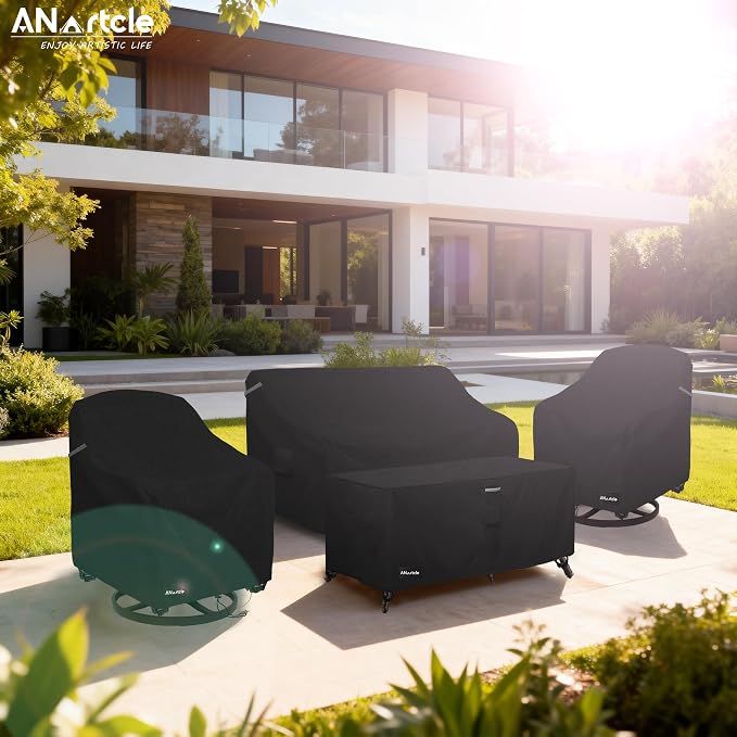 Patio Furniture Covers 4 Piece Set, 600D Waterproof Heavy Duty Outdoor - Image 5