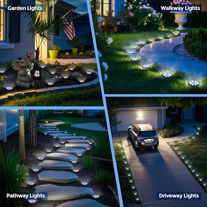 SOLPEX Mini Solar Ground Lights, 10 Pack Solar Lights Outdoor Waterproof - Image 2