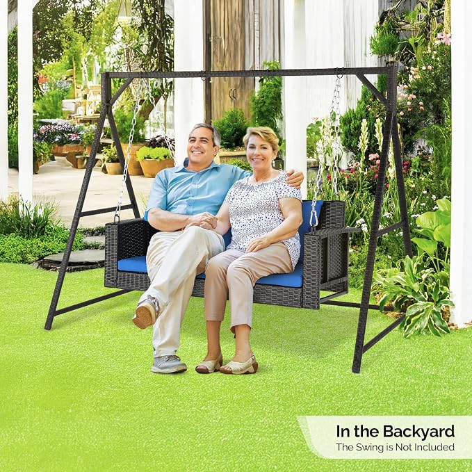 VINGLI Upgraded 7 FT Rattan Porch Swing Frame, Heavy Duty 1200 LBS Weight - Image 6
