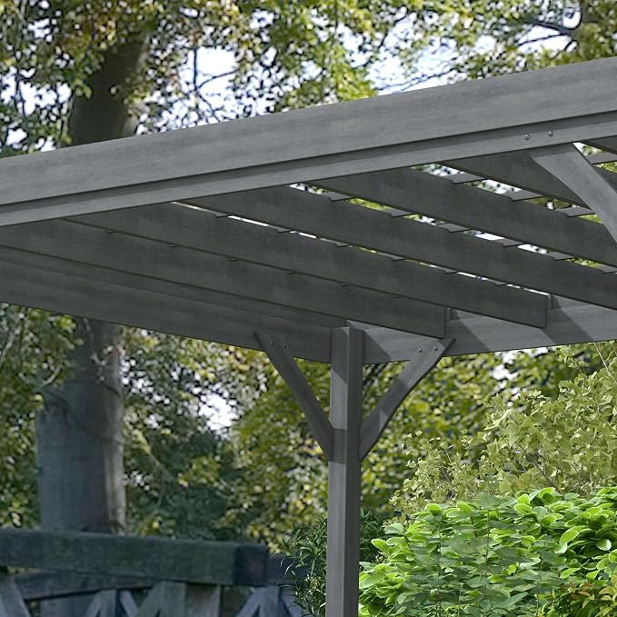 Outsunny 10' x 12' Outdoor Pergola, Wood Gazebo Grape Trellis - Image 9
