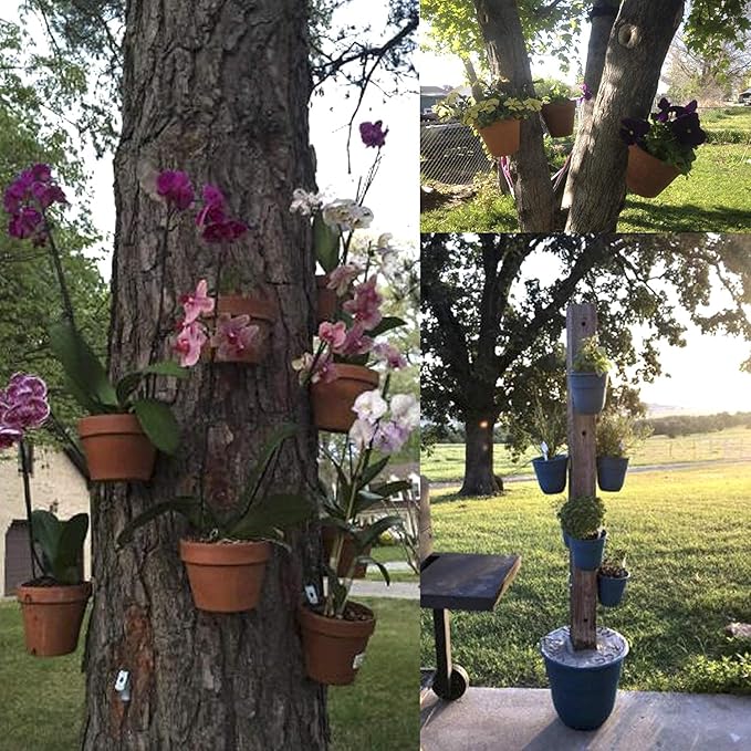 Terracotta Pot Hangers for 4-9in Clay Pots, Anti-Rust Iron Wall Plant Hangers - Image 6