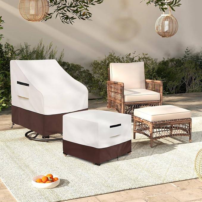 Patio Ottoman Cover, 25W x 25D x 18H inch, Waterproof Square Patio Small Side - Image 8
