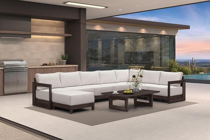 PURPLE LEAF Patio Furniture Set U-Shaped Outdoor Couch - Image 2